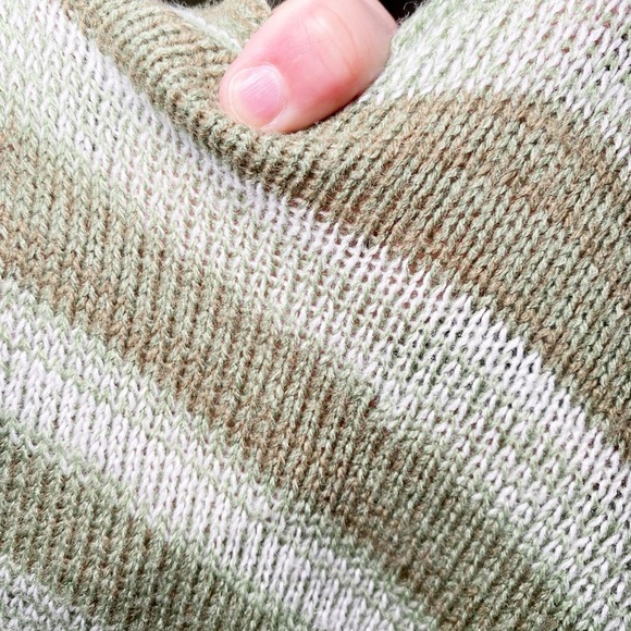 Striped Green and Pink Women's Sweater - Picture 13 of 13
